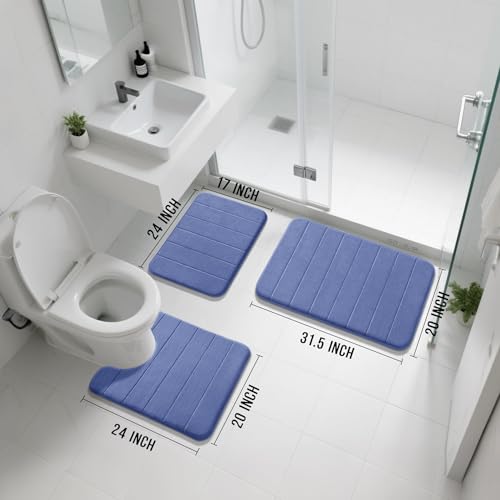 Memory Foam Bath Mat Set 3 Pieces