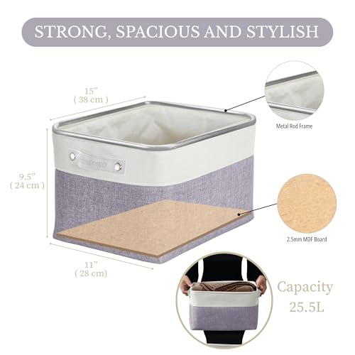 Storage Bins Large Fabric Storage Baskets for Shelves 3 Pack (3 Count)
