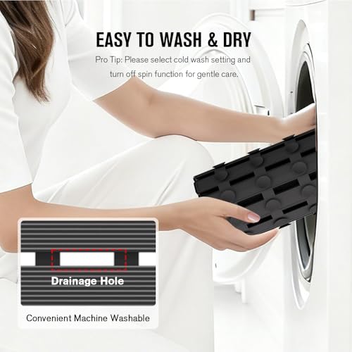 Bath Tub Shower Mat Non Slip Bathtub Mats for Bathroom Shower Floor Mat Bath Mats for Shower Tub Anti Slip Shower Mat with Drain Hole and Large Suction Cups