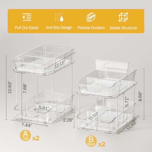 2 Tier Under Sink Organizers and Storage (4 Count)