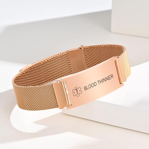Blood THINNER Medical Alert Id Bracelet for Men Women