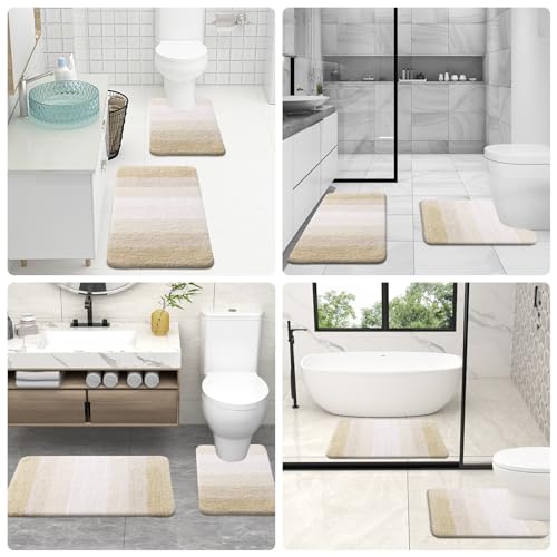 Micorfiber Bathroom Rug Set 2 Piece (4 Count)