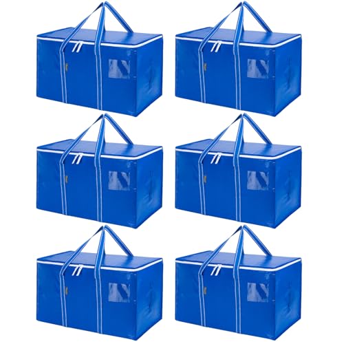 6 Pack Oversized Moving Bags with Reinforced Handles (6 Count)