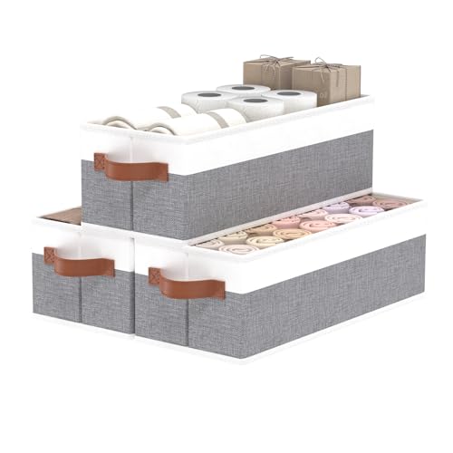 Foldable Storage Bins Gray (3 Count)