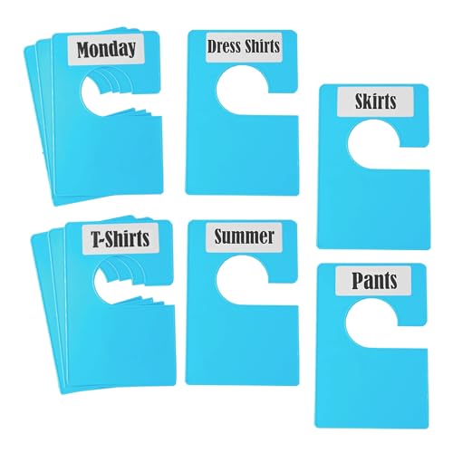10 Pack White Clothing Rack Size Dividers Plus 45 Labels (10 Count)