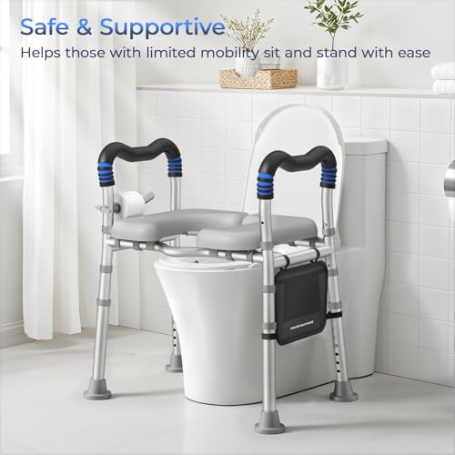 Raised Toilet Seat with Handles for Elderly