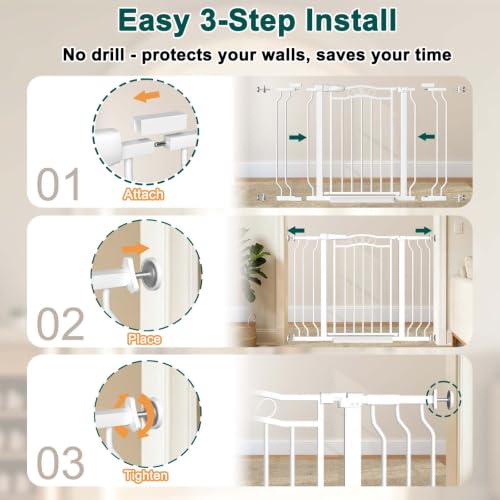 29.5" 53.0" Extra Wide Baby Gates for Doorway Pressure Mounted