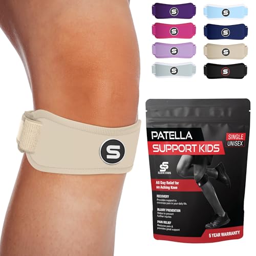 Sleeve Stars Swedish Brand Patellar Tendon Support Strap for Women & Men Effective Osgood Schlatter Knee Brace Youth & Kids Knee Brace with 3 Adjustable Length fits 7"