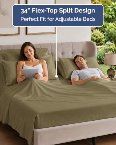 Flex Top Split Head King 6 Piece Sheet Set