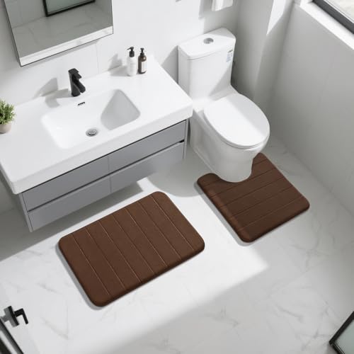 Memory Foam Bath Mat Set 2 Piece