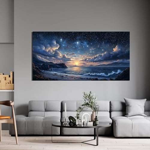 Canvas Landscape Coastal Wall Art Beachside Artwork for Walls 24" x 48"