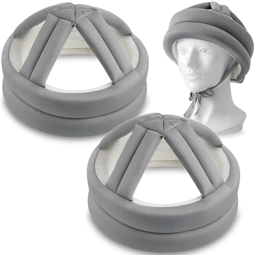 2 Pcs Anti Fall Elder Head Safety Helmet for Adults Special Needs Thick Soft Protective Hat Adjustable Seniors Fall Prevention Head Protection Cap Elderly Helmet for Injury Protection
