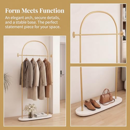 Modern Gold Coat Racks with Marble Base