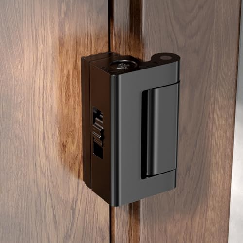 Black Adjustable Home Security Door Reinforcement Lock