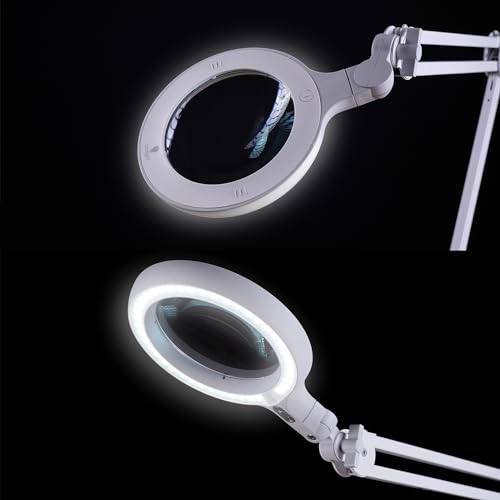 Omega 5 Premium LED Magnifying Lamp with Interchangeable Glass Lenses