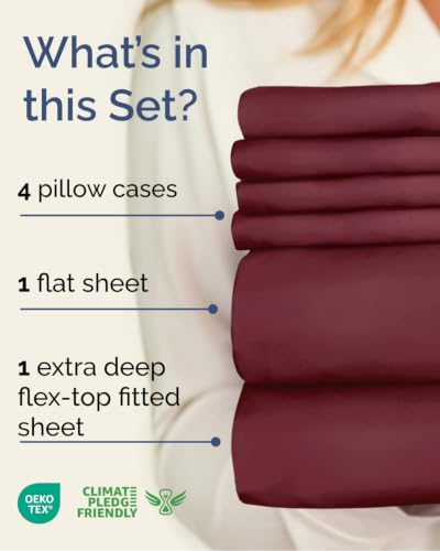 Extra Deep Flex Top Split Head King Sheet Set