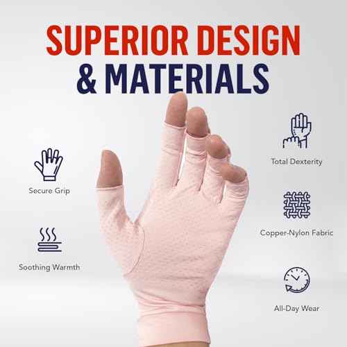 Copper Arthritis Compression Gloves for Women and Men (2 Count)