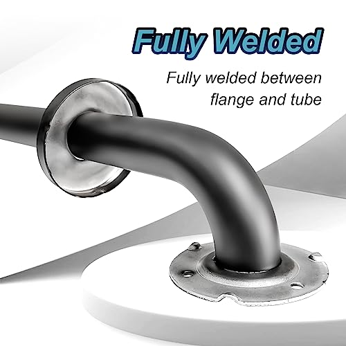 18 Inch Knurled Matte Black Grab Bar for Shower