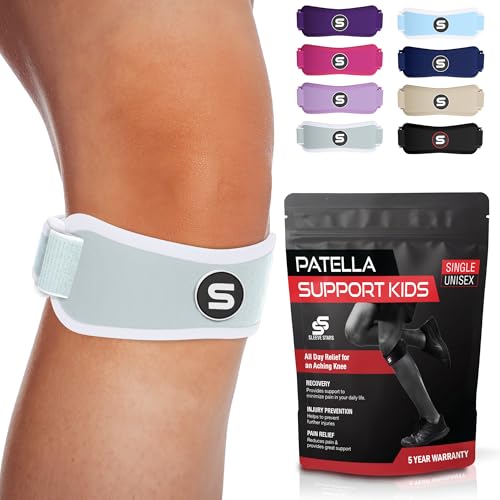 Sleeve Stars Swedish Brand Patellar Tendon Support Strap for Women & Men Effective Osgood Schlatter Knee Brace Youth & Kids Knee Brace with 3 Adjustable Length fits 7"