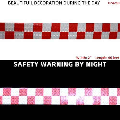 Reflective Tape Red and White 2 inch X 66 feet