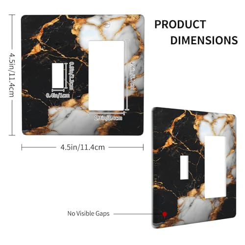Decorative Outlet Covers Black Gold Marble 2