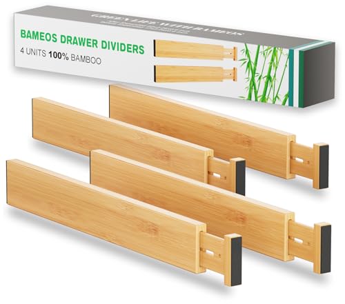 Bamboo Expandable Drawer Dividers (4 Count)