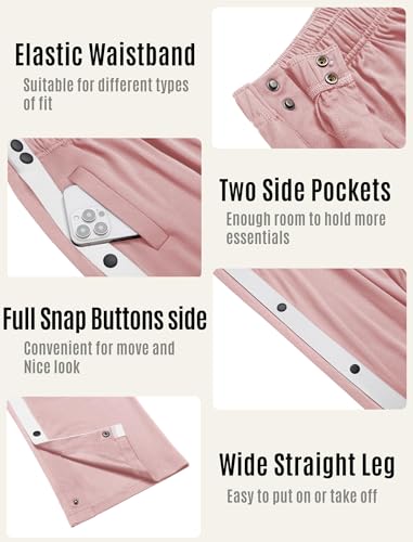 Tear Away Pants for Women Side Split Snap Open Bottom Sweatpants Leg