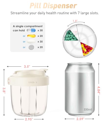 Pill Dispenser to Store 7 Various Supplements