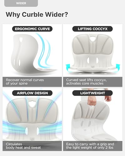 Wider Ergonomic Desk Chair Seat Cushion
