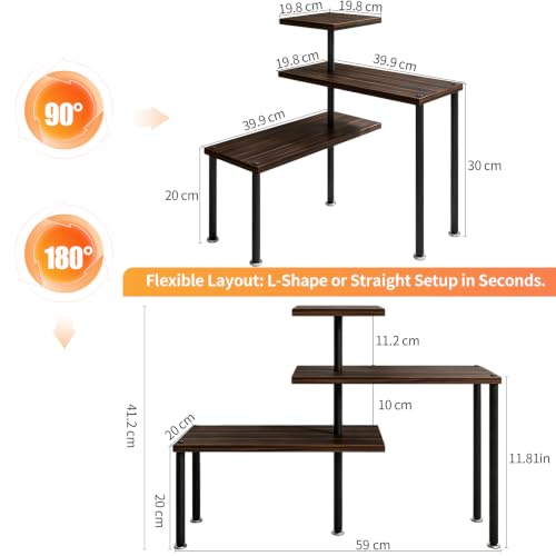 3 Tier Adjustable Countertop Organizer Corner Shelf