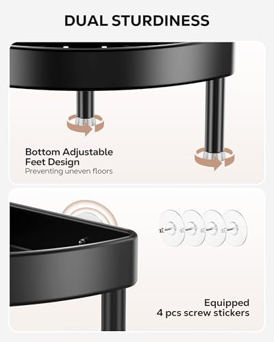 3 Tier Aluminum Corner Shower Caddy Standing Rustproof