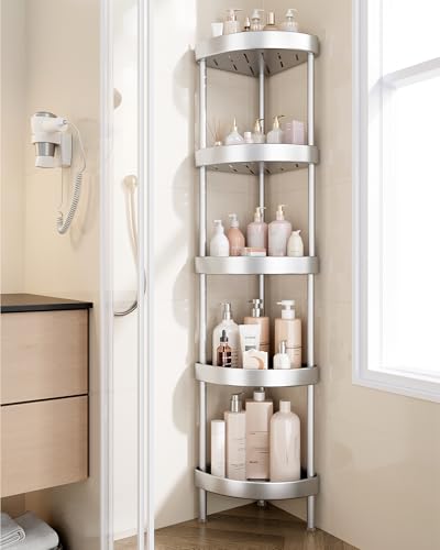 5 Tier Aluminum Corner Shower Caddy Standing (5 Count)