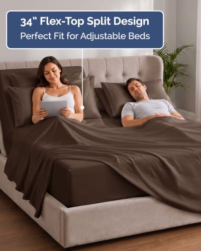 Extra Deep Flex Top Split Head King Sheet Set