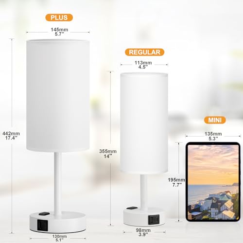White Nightstand Bedroom Lamp
