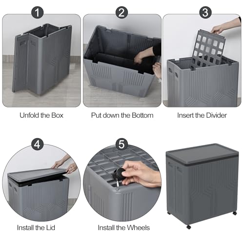 120L 2 Section Laundry Hamper