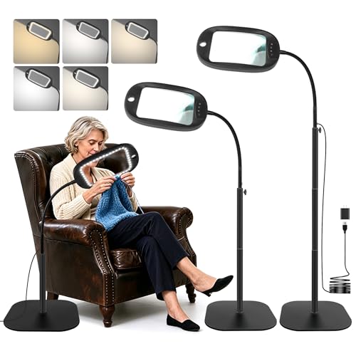 Floor Magnifying Glass with Light and Stand