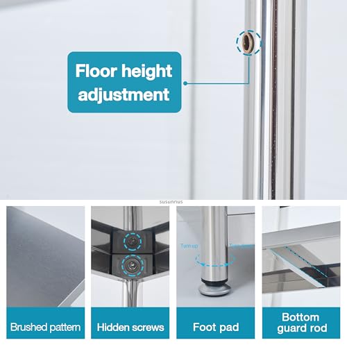 Stainless Shelving with Guardrails