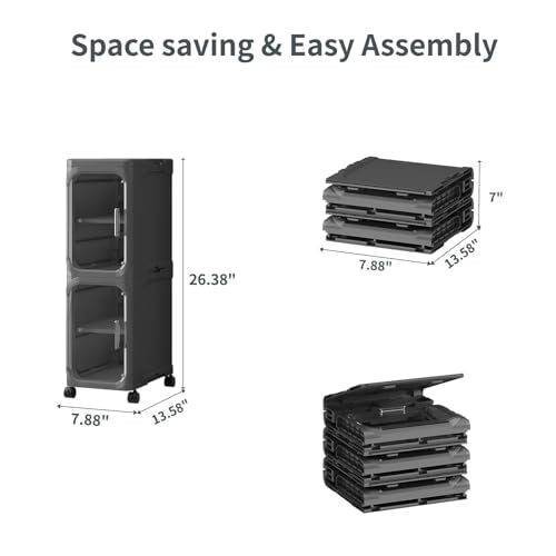 2 Tier Slim Bathroom Storage Cabinet