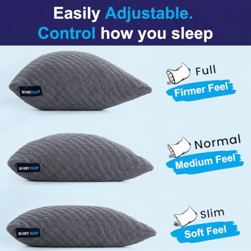 Adjustable Curved Pillows for Neck and Shoulder Support with Extra Shredded Fill
