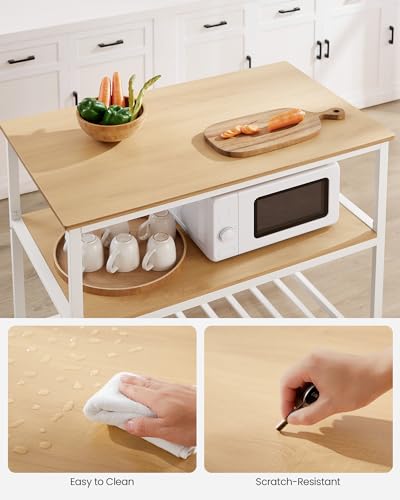 Kitchen Island with 3 Shelves