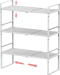 Expandable Stackable Spice Rack Cabinet Shelf Organizer in Cabinets Shelves Kitchen Cupboard Organization Stack up Racks Pantry Countertop Storage Medium (3 Count)