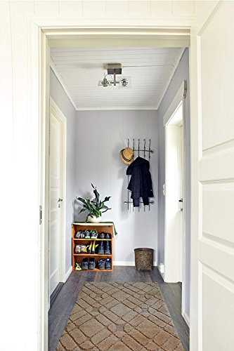Custom Size Hallway Runner Rug Trellis Brown Color 31 inch Wide Select Your Length Non