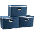Large Collapsible Storage Bins with Lids [3 (3 Count)