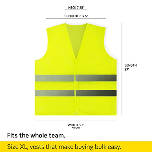 20 Pack Yellow Reflective High Visibility Safety Vest (20 Count)