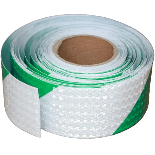 Green and White Reflective Tape Outdoor Waterproof 3 inch X 166 feet