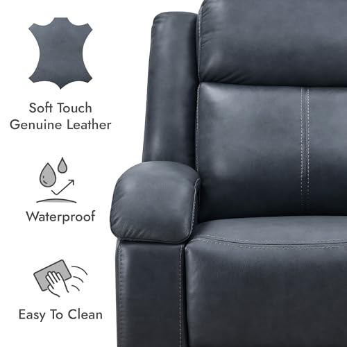 Genuine Leather Wall Hugger Power Recliner