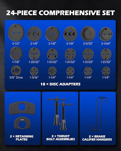 OMT 32pc Dual Brake Tool Kit w Caliper Compressor and Drum Brake Set