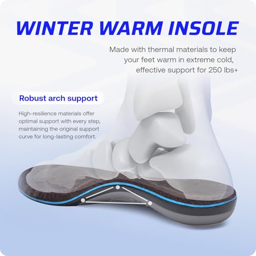 250+lbs Winter Thermal Wool Insoles for Men Women