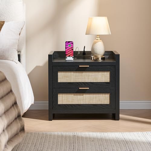 Rattan Night Stand Bedside Table