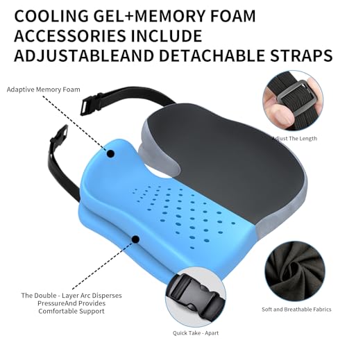 Memory Foam Ergonomic Seat Cushion for Office Chairs Pain Relief